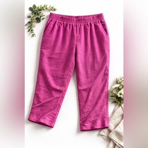 Universal Standard Iris Linen Pants Pink Size small 14/16 Elastic Waist